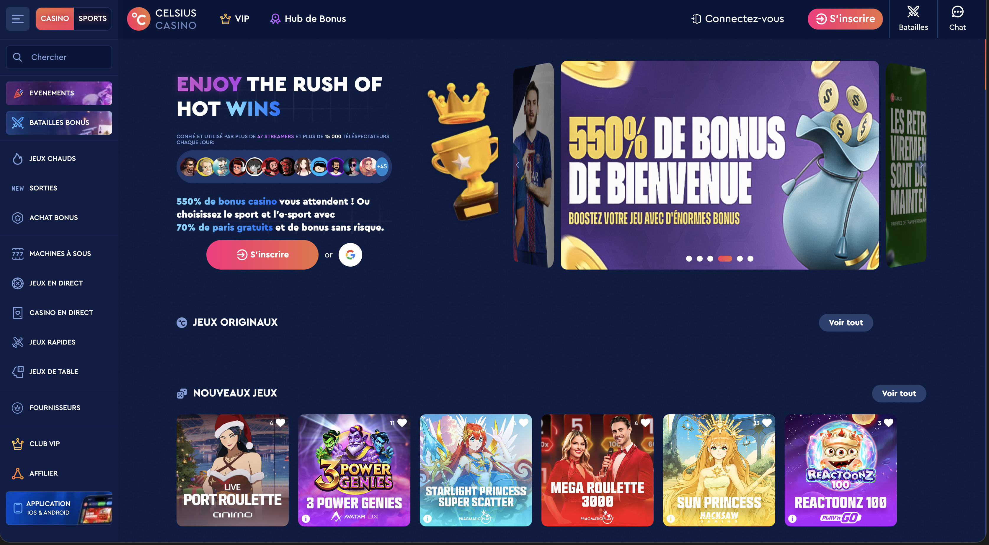 Capture écran Celcius